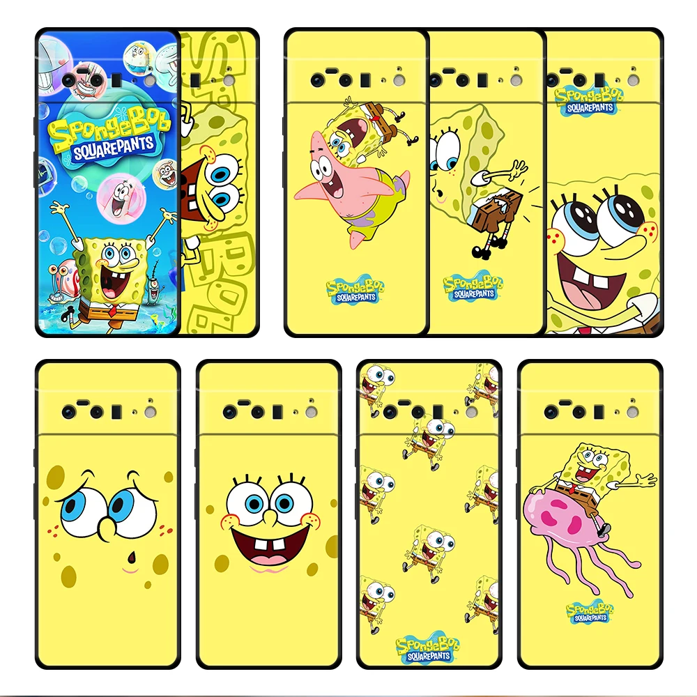 

SpongeBob Cartoon Case Cover for Google Pixel 6 6Pro 5a 4a 3 4 XL 5 Pro 4G 5G 4XL Coque TPU Trend Protection Back Print Matte