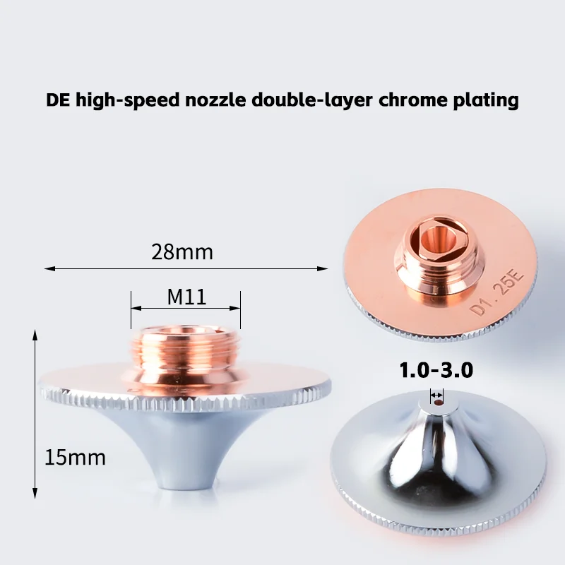 

DC DE DX Насадка для лазерной резки D28 H15 M11, высокоскоростные двухслойные медные насадки для лазерной резки для HSG HANS Precitec