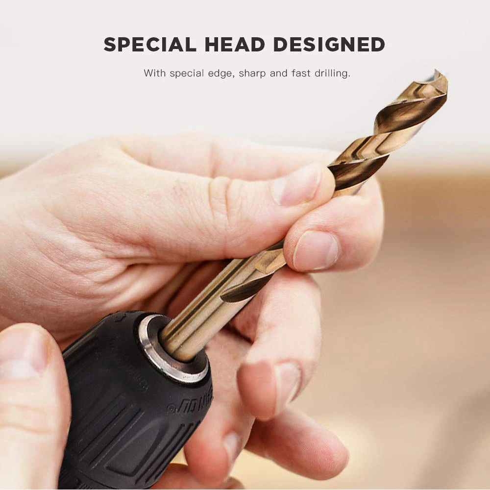 25 шт. набор кобальтовых спиральных сверл HSS M35 прямой хвостовик с металлическим