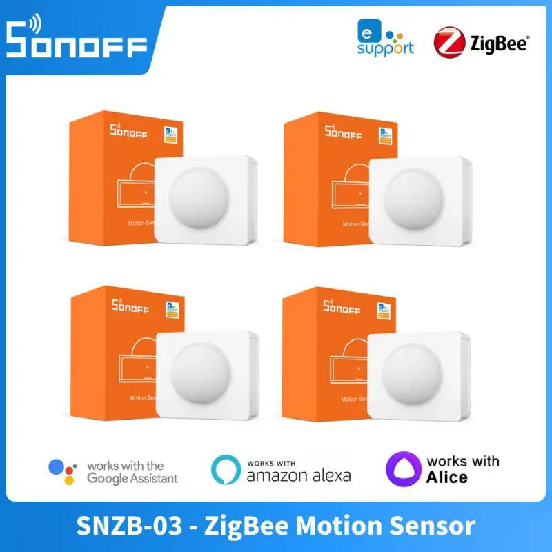 СОНОФФ СНЗБ-03 ZigBee Датчик Движения для Умного Дома с Автономной Сигнализацией Безопасности, Работает с ZBBridge, Приложением eWelink, Alexa и Google on.