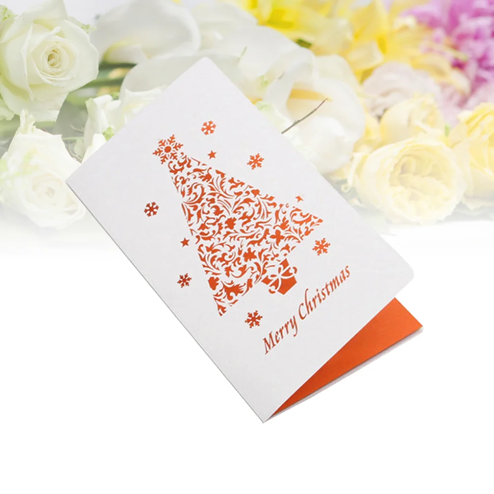 

10PCS Christmas Cards Blessing Carving Design Creative Greeting Cards Invitations Cards Gift Cards for Friends Xmas Family