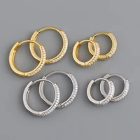 eh1190 circle diamond zircon personality fashion s925 pure tremella button earrings for women