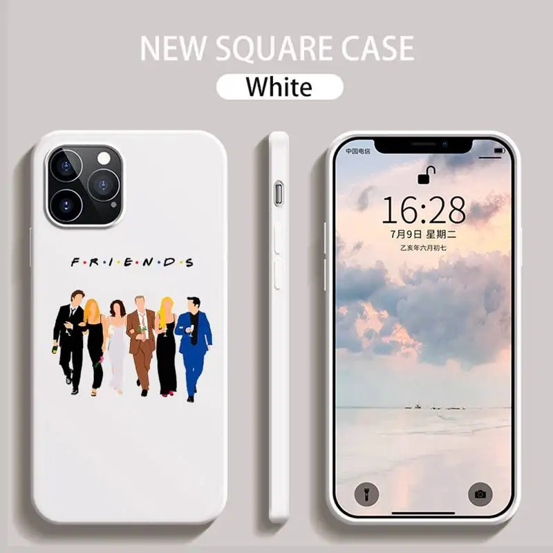 

Friends Phone Case White Candy Color for iPhone 6 7 8 11 12 s mini pro X XS XR MAX Plus