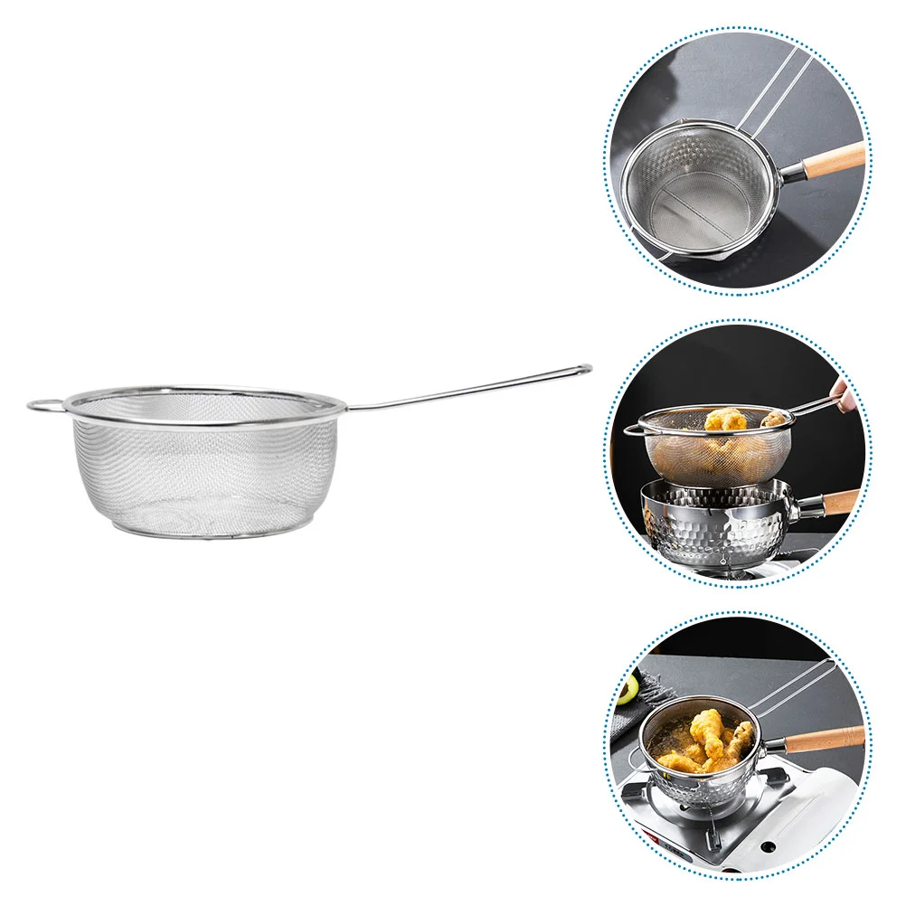 

Strainer Basket Mesh Skimmer Spoon Frying Wire Fry Pasta Ladle Fine Spider Colander Cooking Net Noodle Sieve Metal Deep Steel