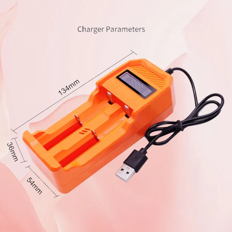 

Power display 18650 lithium battery charger intelligent double slot fast charging multifunctional lithium ion battery charger