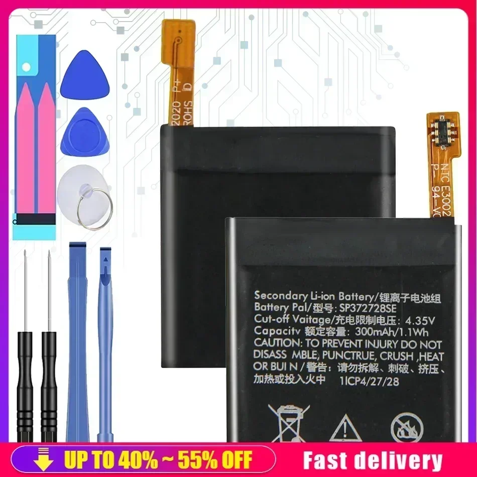 СП 372728 SE 372726 Аккумуляторная батарея 300 мАч для Ticwatch 1 Ticwatch1 46 мм часов 2 2nd Ticwatch2 WE11056