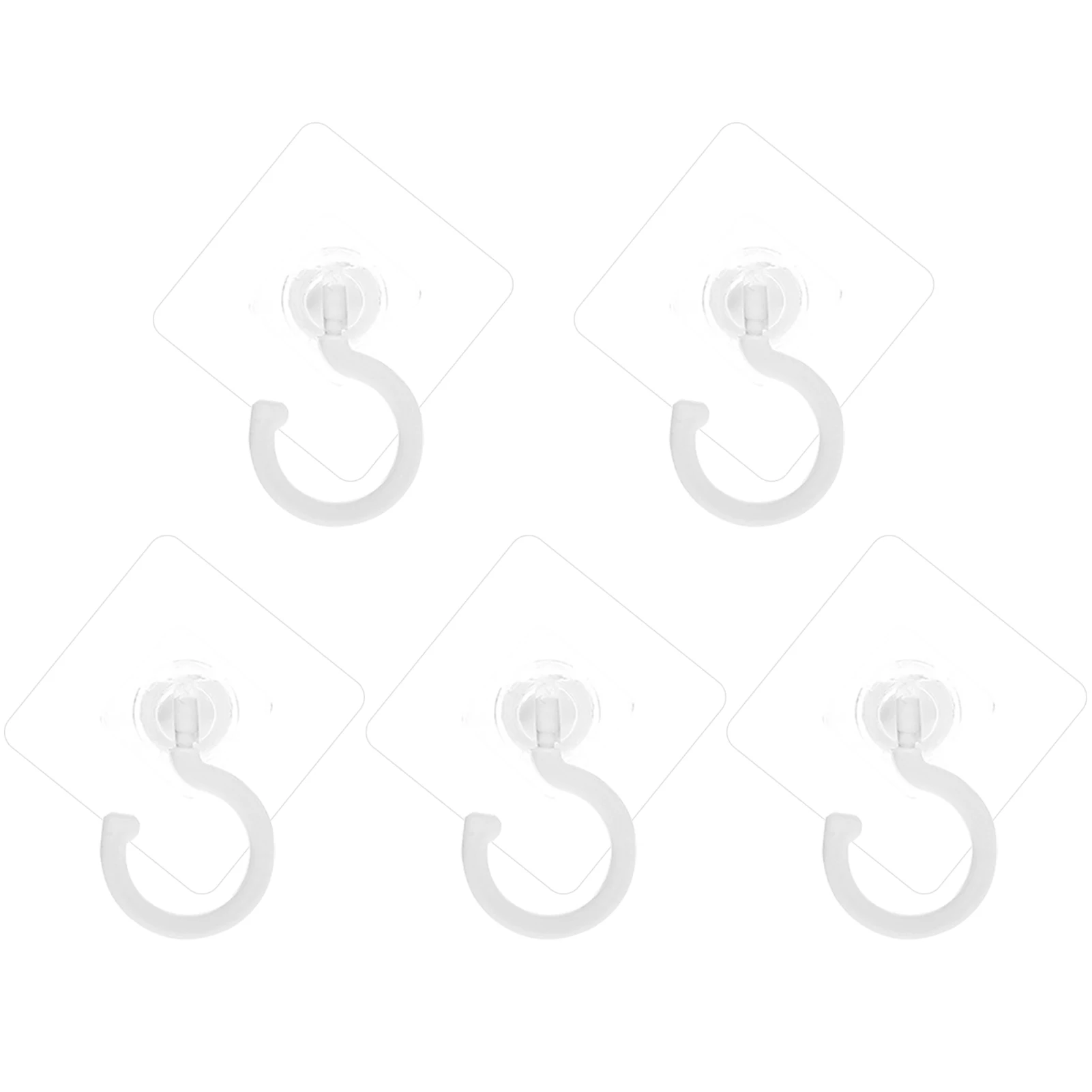 

5pcs Plant Adhesive Hook For Hanging Punch Free Home Organizer Wall Mount Kitchen Bathroom Multipurpose Stick On 360 Rotation
