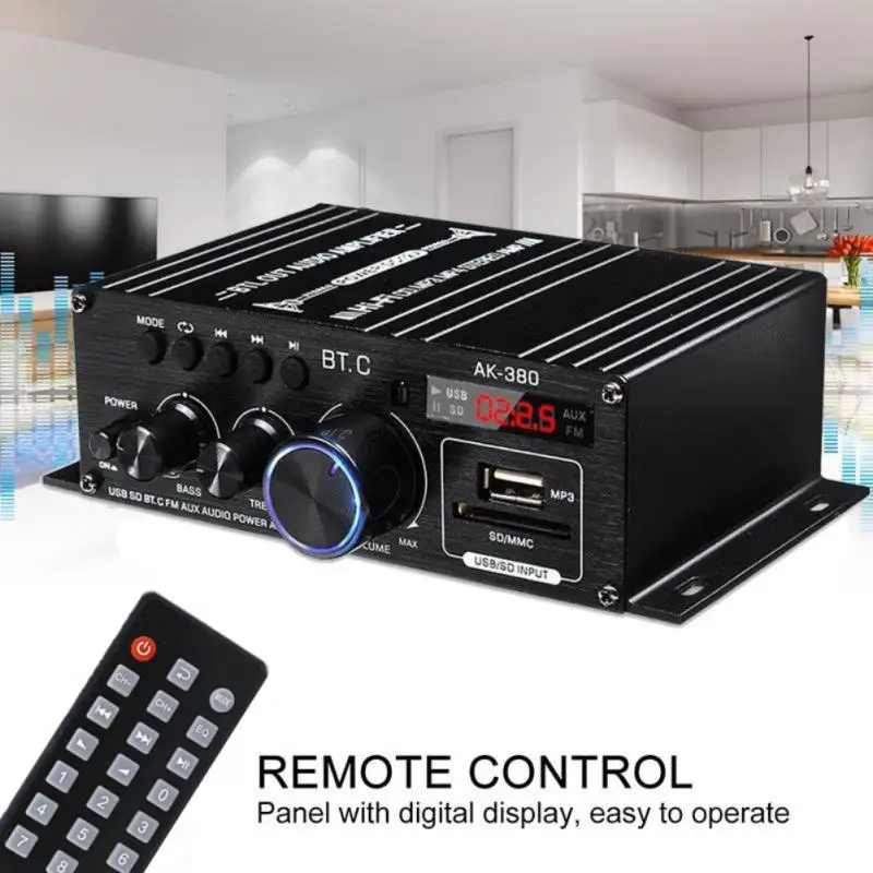 AK35 800 Вт домашние Автомобильные усилители 2 канала Bluetooth 5 0 объемный звук FM USB