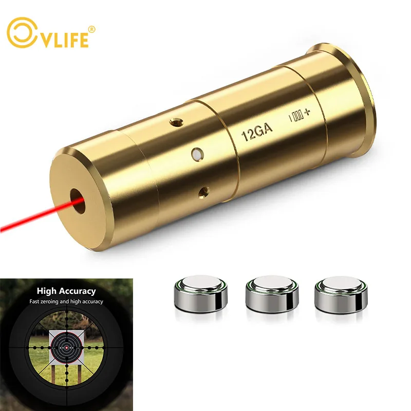 CVLIFE Boresighter 12 Калибр Лазерная красная точка Boresighter с 3 батареями Красный лазерный прицел для пистолета Винтовка M Lok Black Box