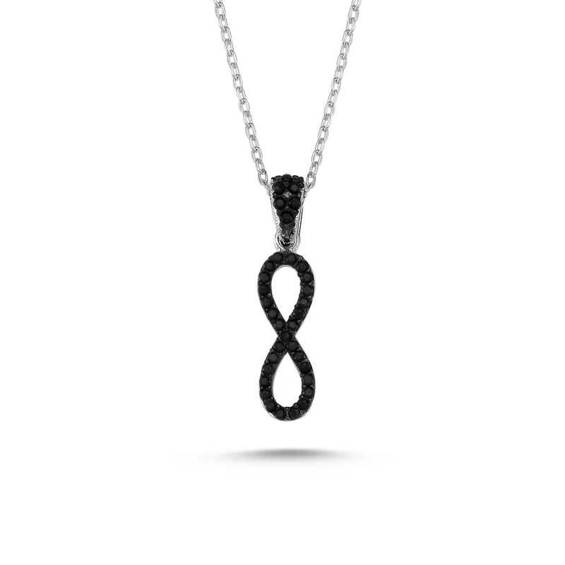

Silver 925 Sterling Zircon Cubic Zirconia Infinity Necklace