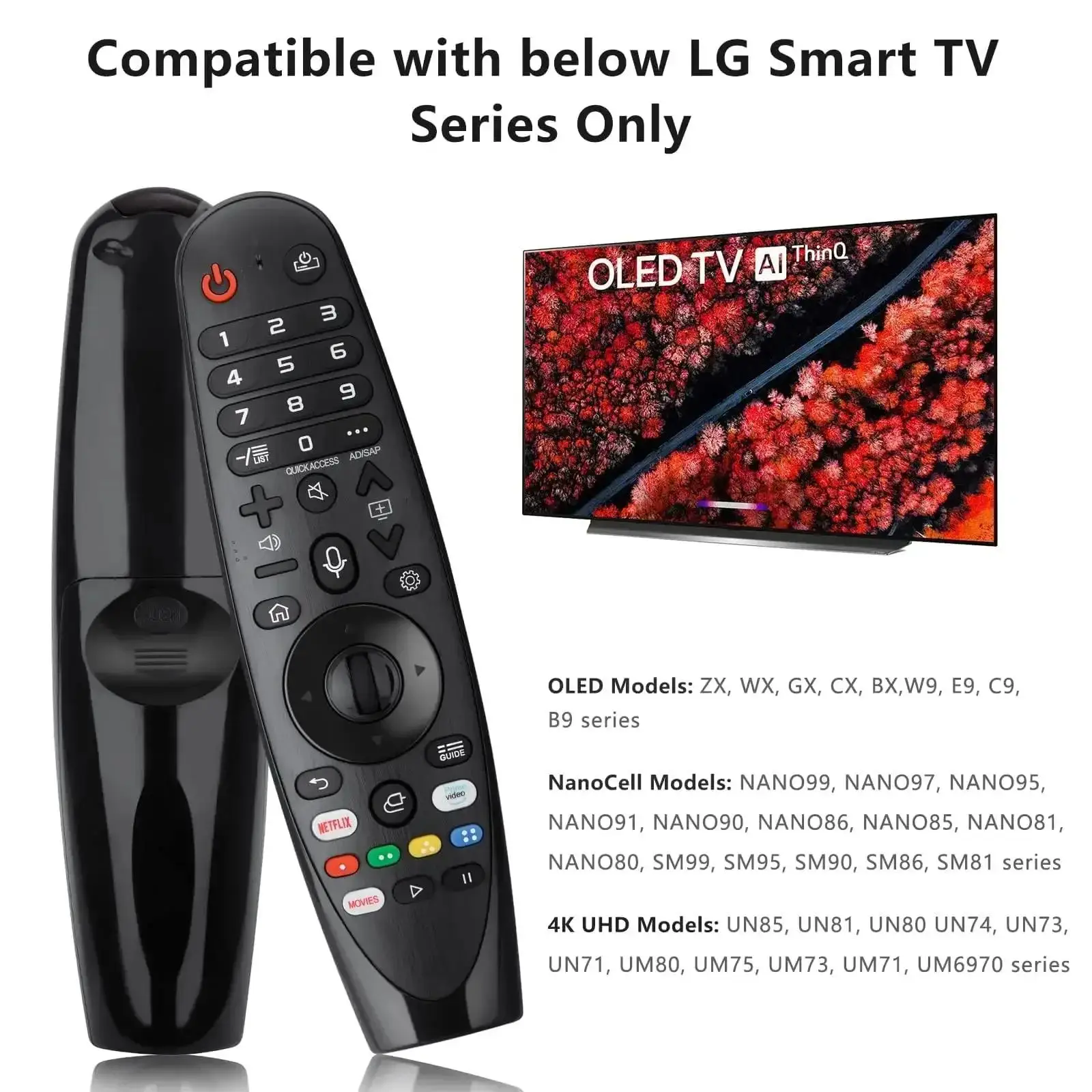 Модернизированный пульт Voice Magic для LG OLED Smart TV Remote Замена AN-MR20GA MR19BA MR18BA MR650A с