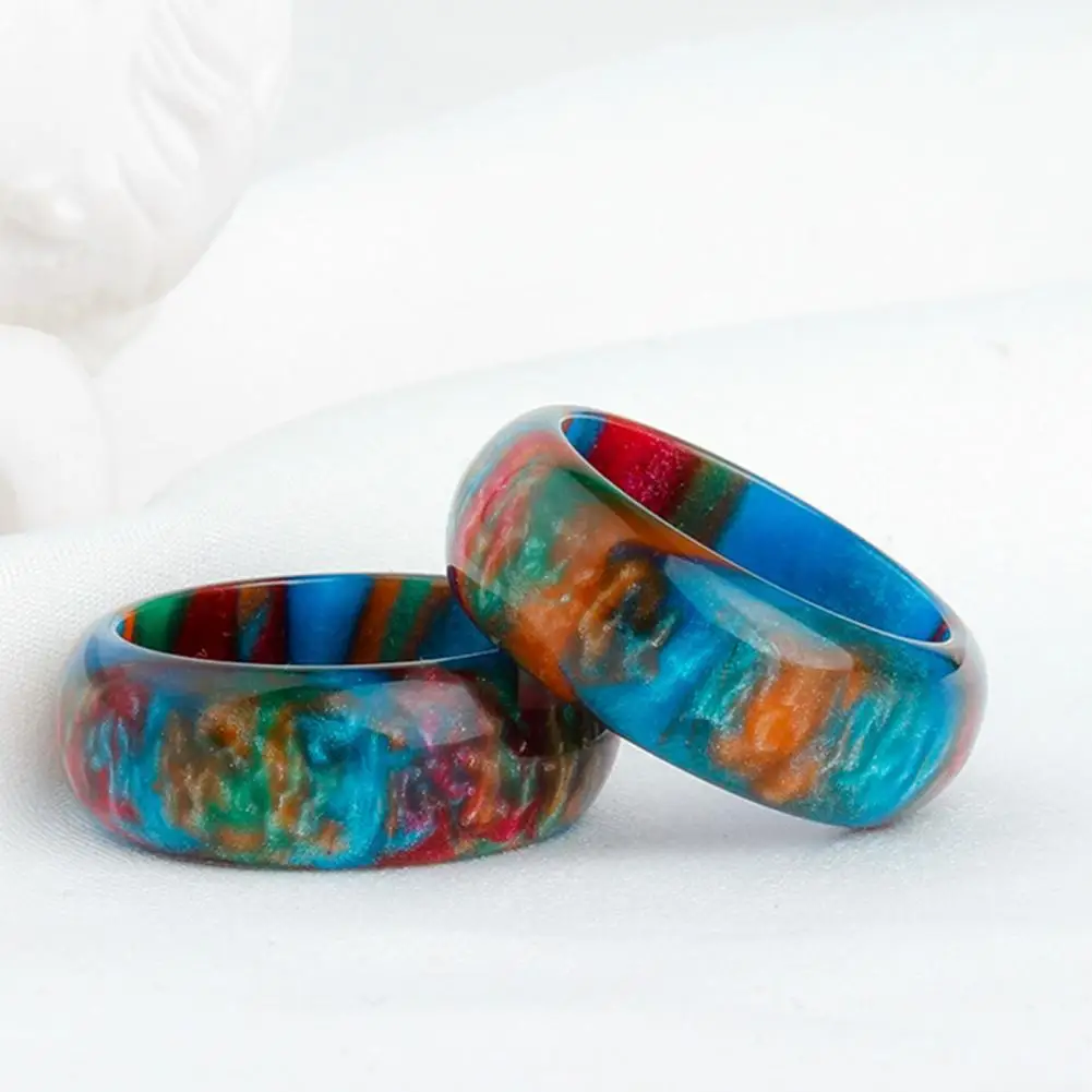 

Chic Finger Band Wide Lightweight Simple Style Blue Cloud Ring Finger Ring Lady Ring