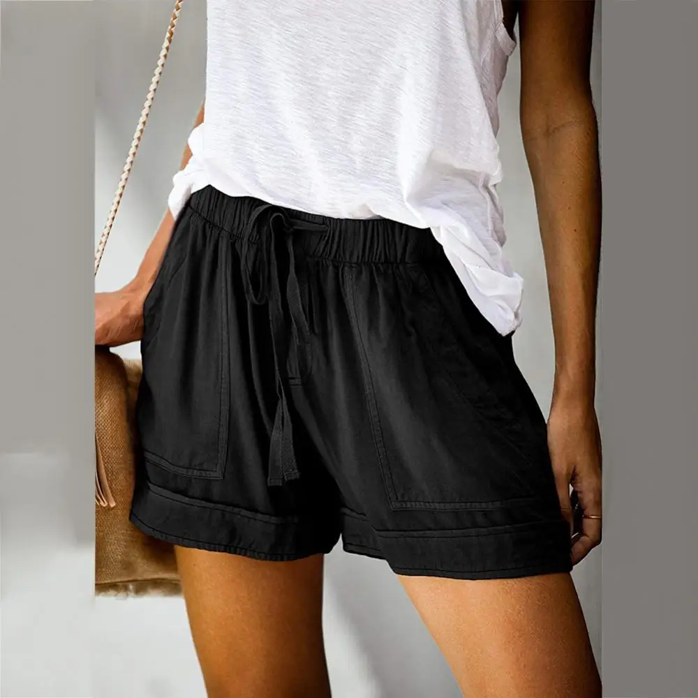 

Женские однотонные мини-Брюки с карманами