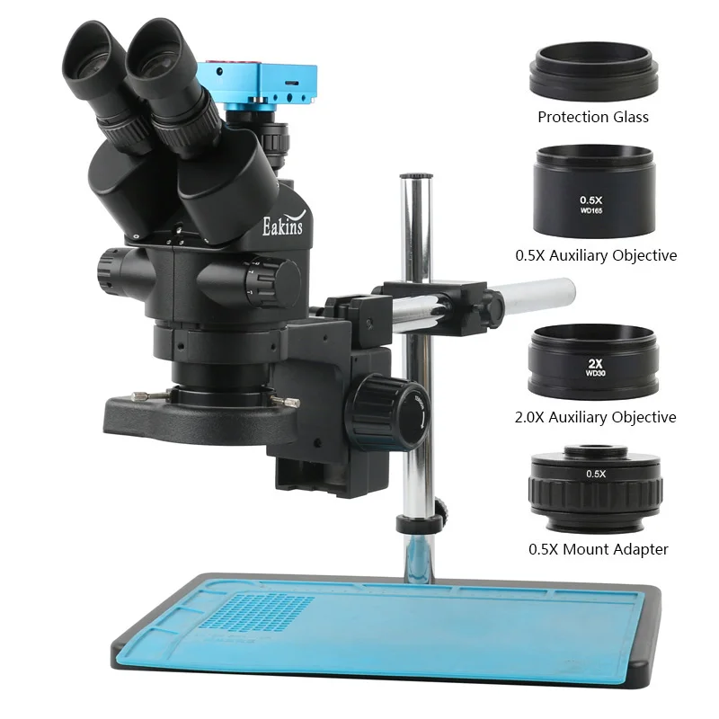 

48MP 4K HDMI Electronic Industry Digital Video Camera 3.5X-45X 7X 45X Simul-focal Trinocular Stereo Microscope For Phone Repair
