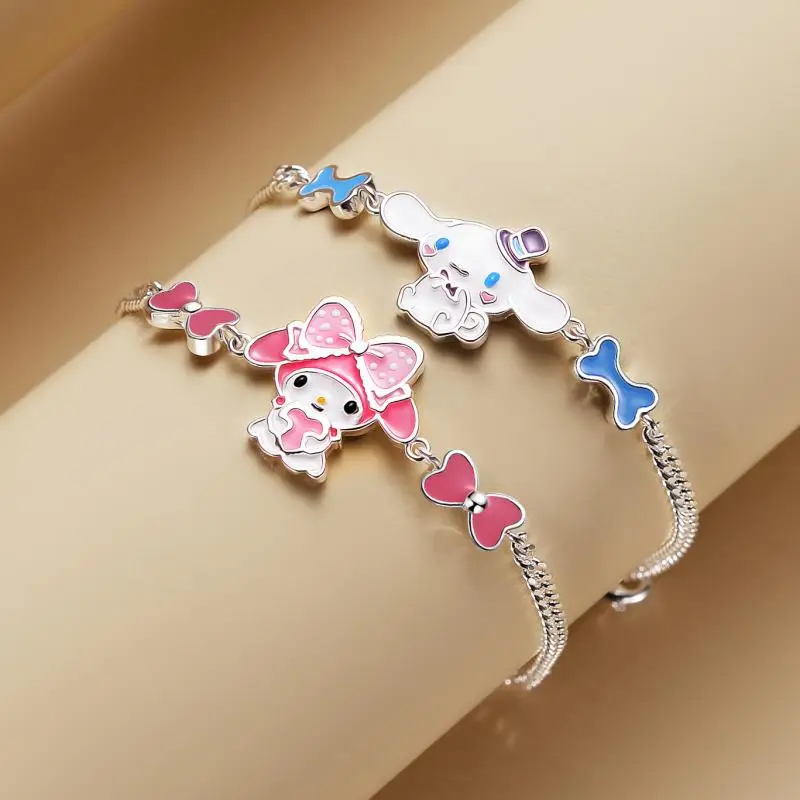 

High Quality Kawaii Cartoon Cinnamoroll My Melody Bracelets Hand Chain Charm Bracelet Jewelry Gifts Trend Accessories for Girl