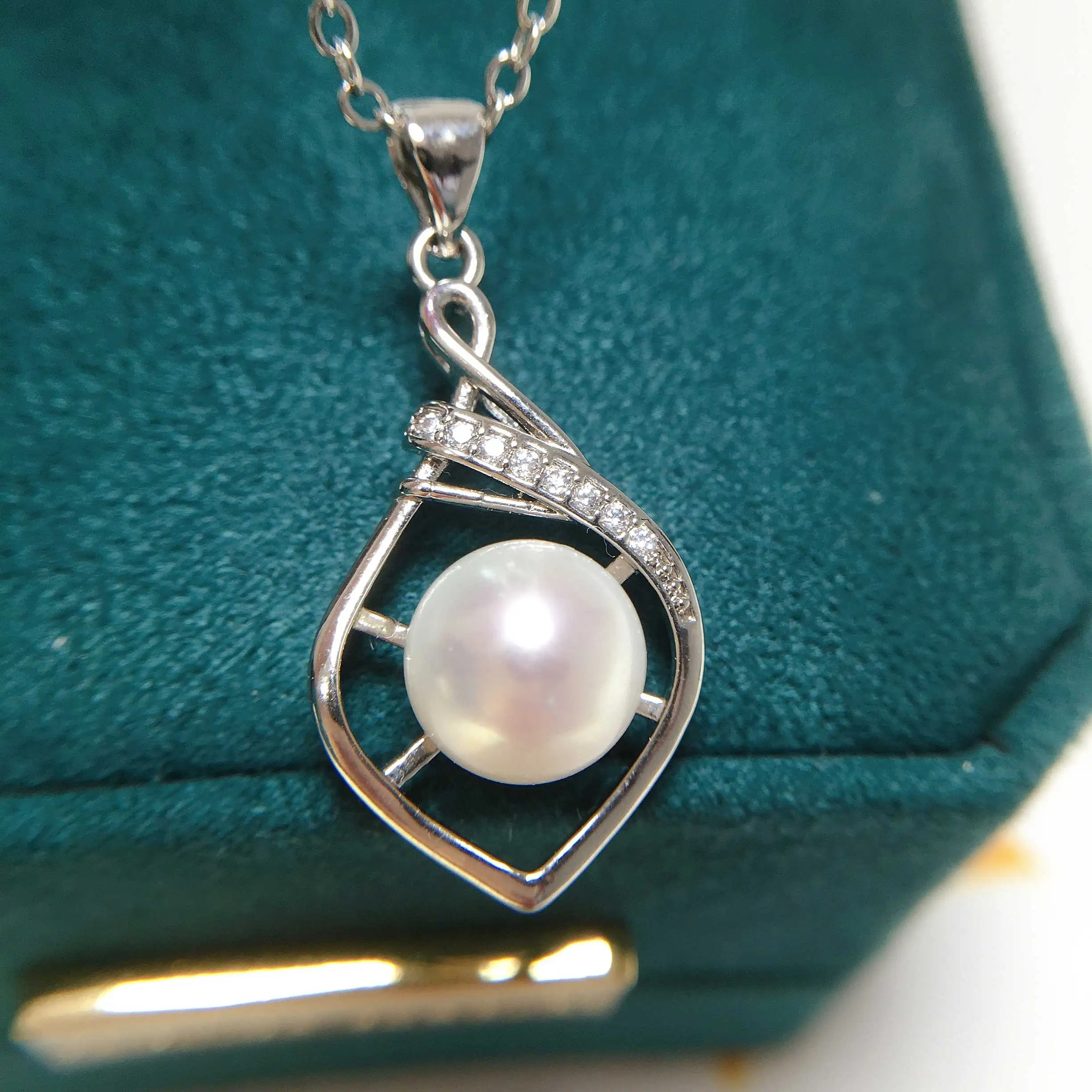 Жемчужная подвеска ZHBORUIN из серебра 925 пробы с покрытием 18-каратного золота