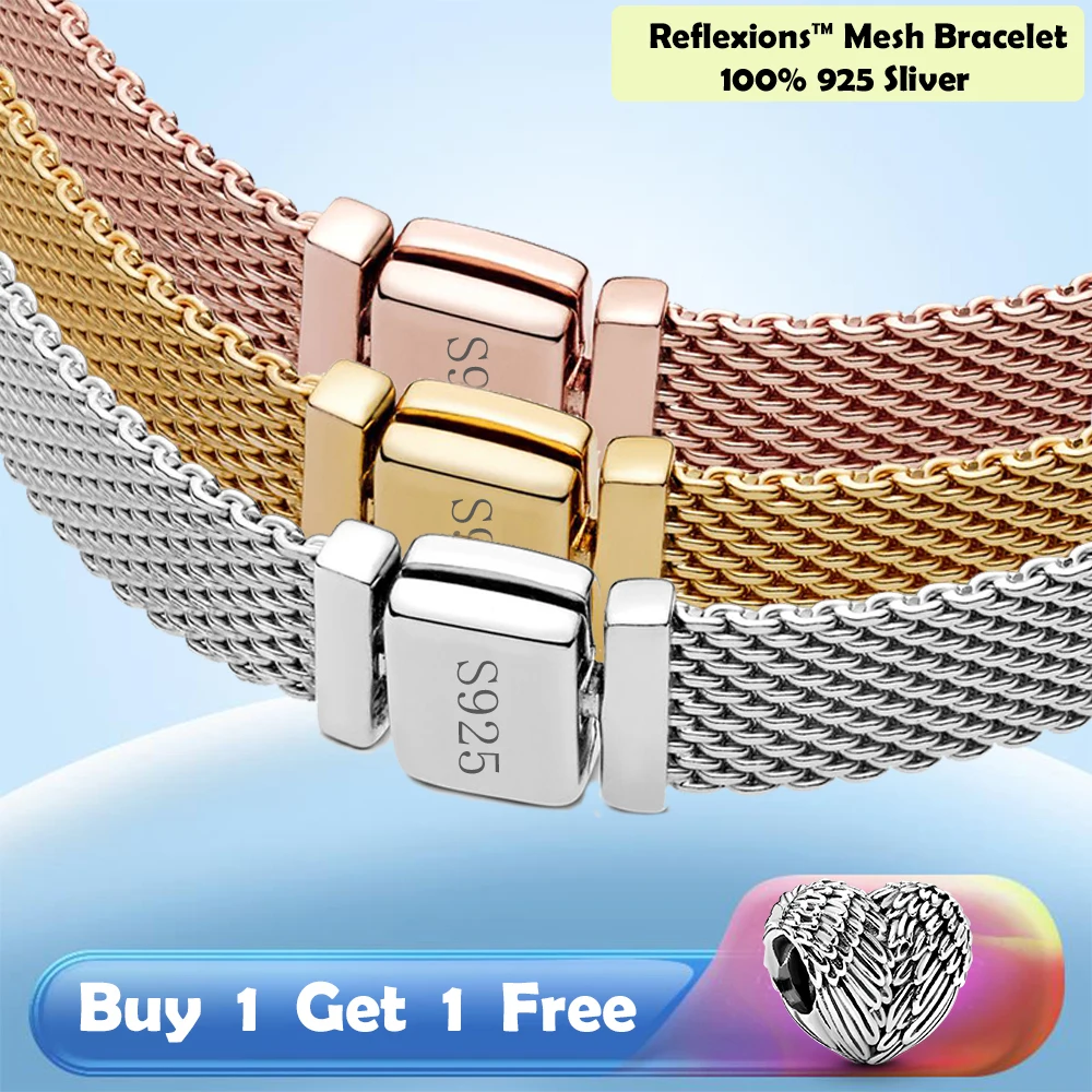 

2021 Top Sale New Sterling 925 Silver Fashion Reflexions Long Clasp Pave Bracelet Fit Charm Beads For Women DIY Jewelry Gift