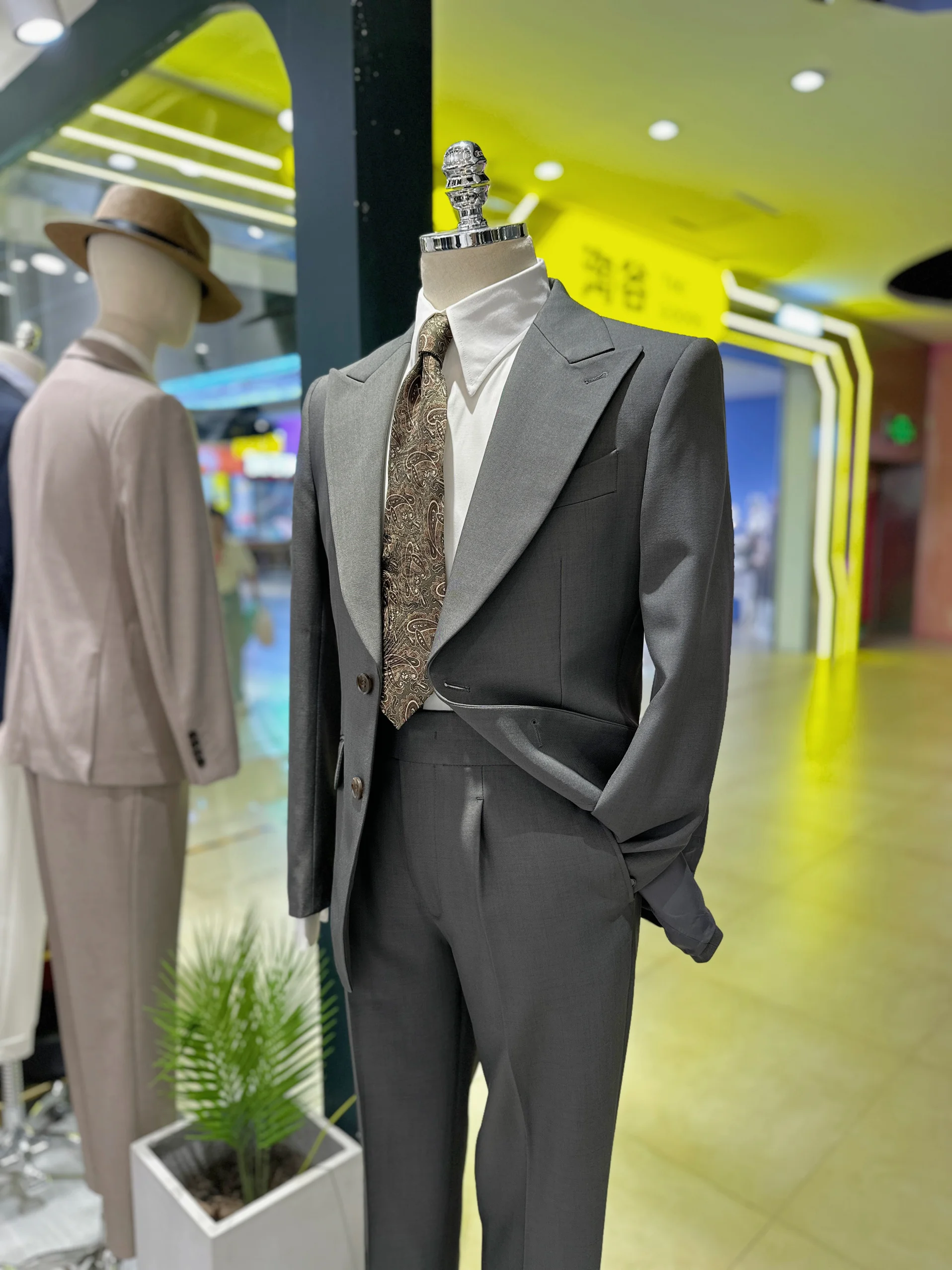 Italian Napoli Suit set Men's Casual Business Slim fit Lapel Head Exclusive Design