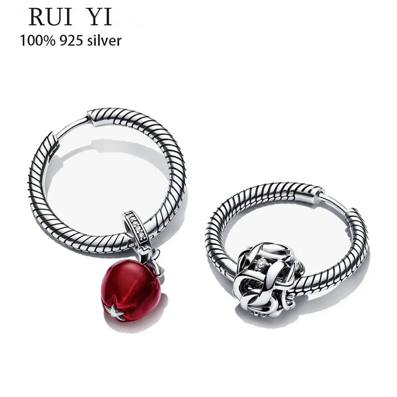 

New Sterling Silver Earrings Moments Charm Hoop Earrings Double Hoop Earrings For Women Earring Fashion Earring Jewelry Gift