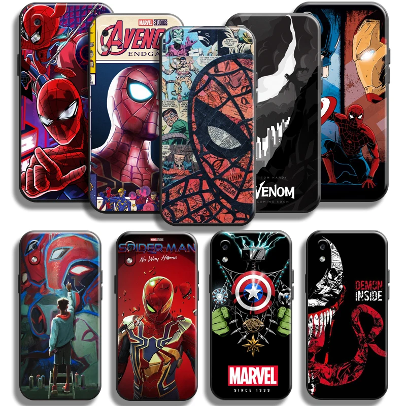 

Spiderman Venom Iron Man Phone Case For Samsung Galaxy A10 A10S Liquid Silicon Carcasa Funda Black Back Cases TPU Shell Soft