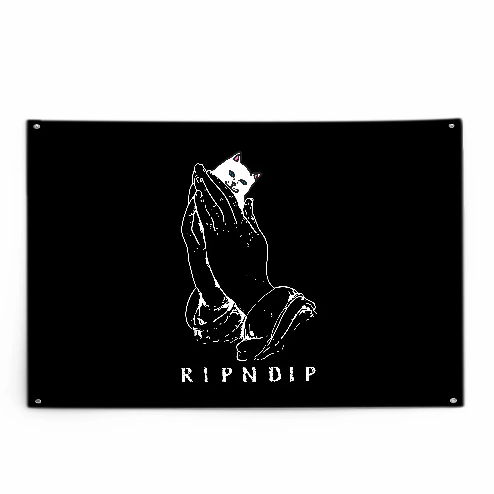 Флаг R-RipndipES с изображением кота, креативный узор, подвесной баннер из полиэстера с принтом, ручная работа, рекламный класс, кемпинг, день рождения, на открытом воздухе (art.: 3920cbdefeccc) - 3920cbdefeccc