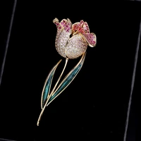 korean luxury elegant colorful zircon tulip flower brooch %d0%b1%d1%80%d0%be%d1%88%d1%8c %d0%b6%d0%b5%d0%bd%d1%81%d0%ba%d0%b0%d1%8f weddings party casual brooch pins gifts