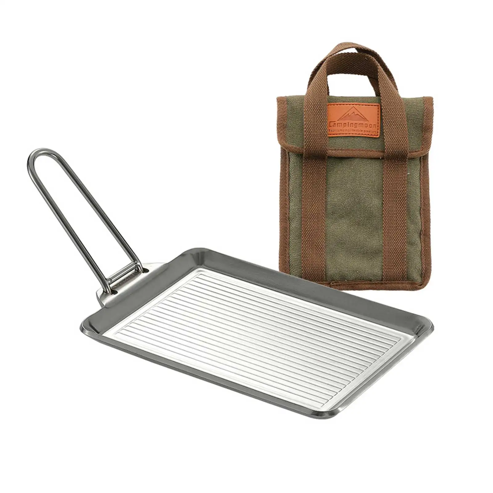 

Сковорода для кемпинга из нержавеющей стали, твердая Толстая сковорода большой емкости для пикника, барбекю, тепловая сковорода, надежная у...