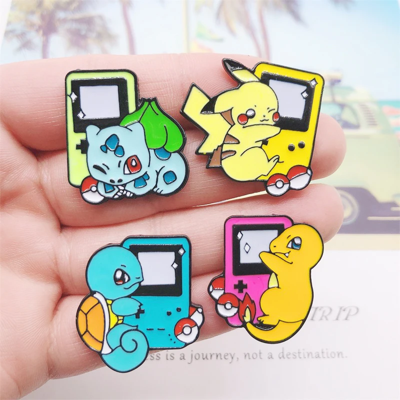 Анимационный фильм Pokemon Badge Pikachu Эмалированная булавка симпатичный японская игра Значок-шпилька Животное для фанов и друзей Оптовая продажа.