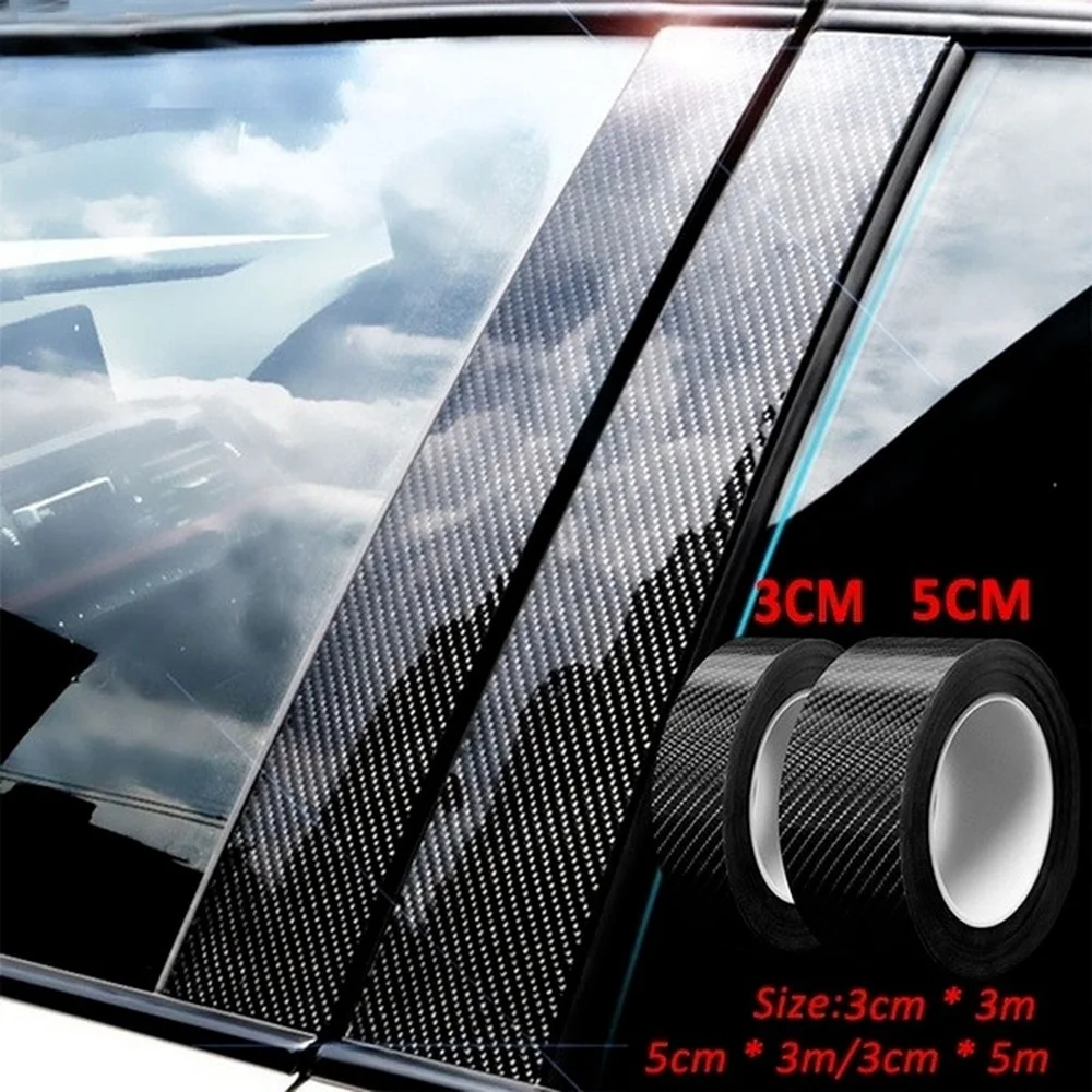 

3cm 3D Carbon Fiber Car Sticker DIY Paste Protector Strip Auto Door Sill Side Mirror Anti Scratch Tape Waterproof Protect Film