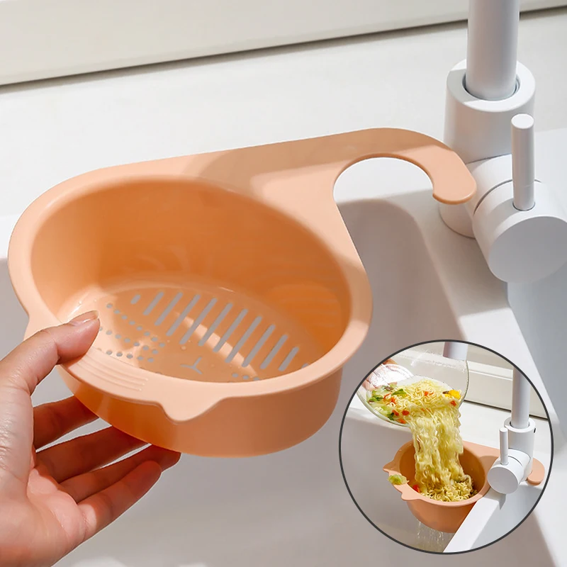 

Kitchen Storage Drain Basket Sink Filter Basket Dry Wet Separation Dishwashing Ball Storage Rack Kitchen Accessories