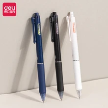 Deli 3pcs Black Ink Quick-drying Gel Pen Stationery School Student Supplies Office Supplies Signing Pen Office Pen