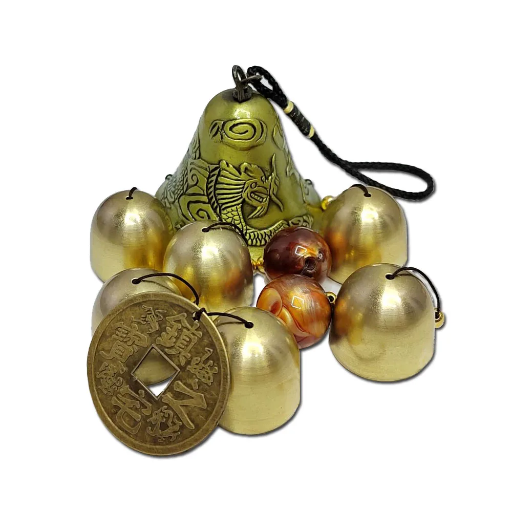 

Fengshui Dragon Phoenix Windgong Delicate Aeolian Copper Bells Wind Chimes Hanging Decoration Cion Pendant for Balcony Room Home