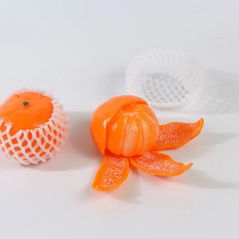 

Newest Orange Squzze Toy Sensory Fidget Trick Toy Pinch Orange with Realistic Peel Squeeze Ball Anxiety Relief Toy