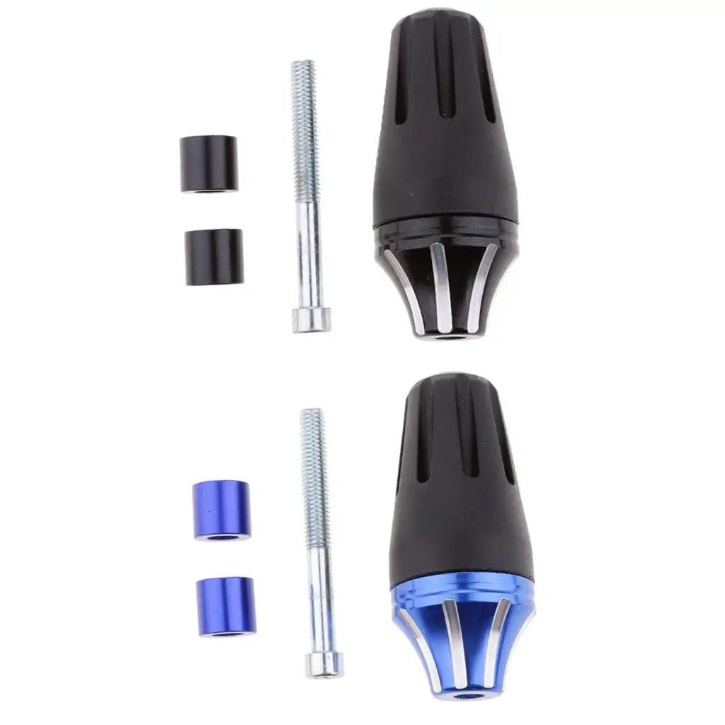 

2Pcs Black/Blue Motorcycle CNC Engine Falling Protectors Slider New