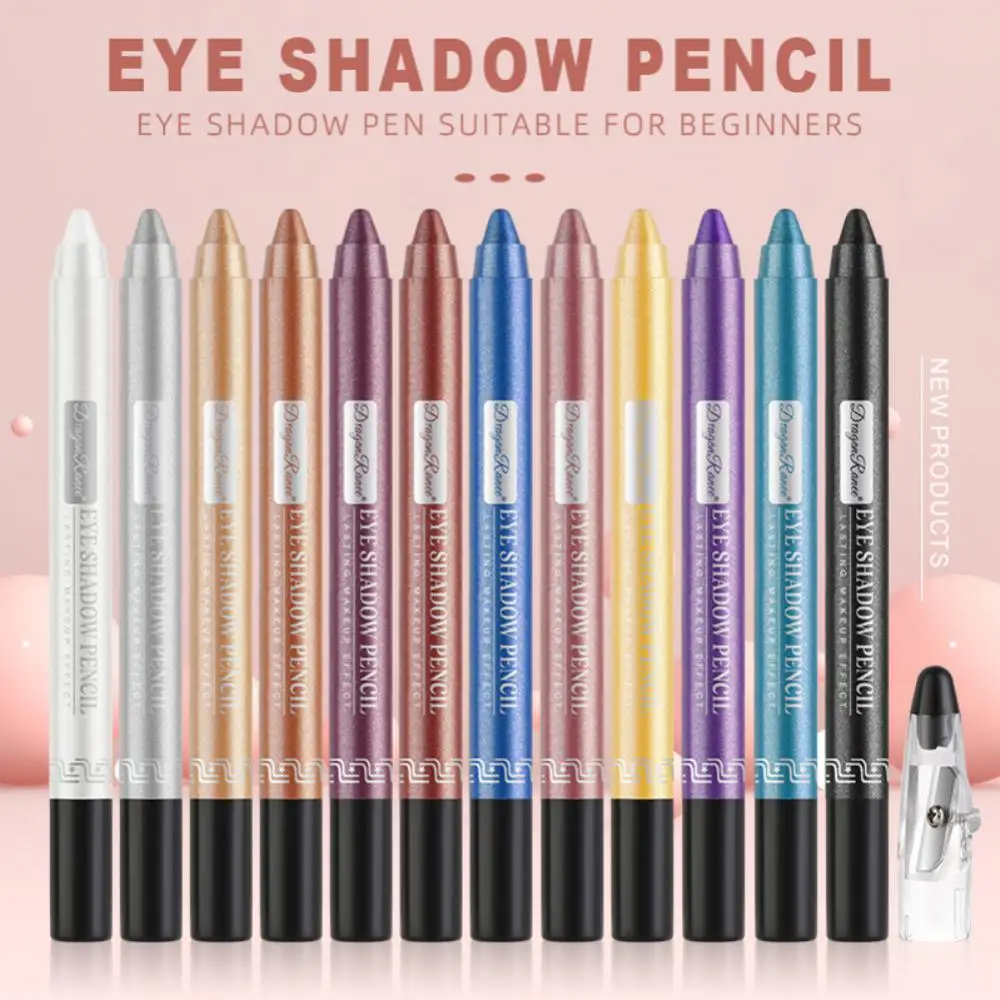 

12 Colors Pearlescent Eye Shadow Pencil Waterproof Non Smudge Shiny Glitter Eye Shadow Pen Portable Eye Shadow Stick Maquillajes