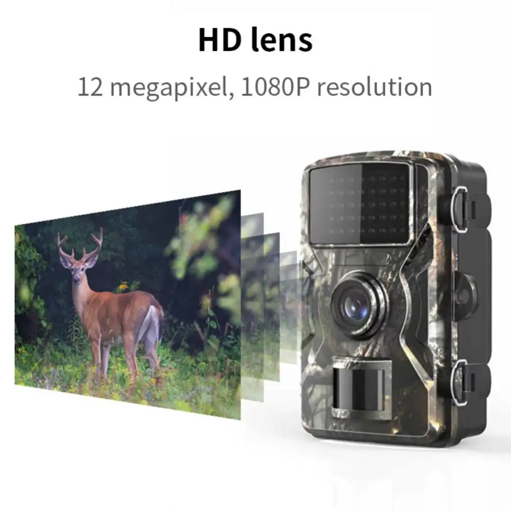 

Tracking Sensor Animal Camera Abs Waterproof Ipx6 Night Vision Camera Clearly 12 Million Pixels Hunting Camera 1080p Resolution