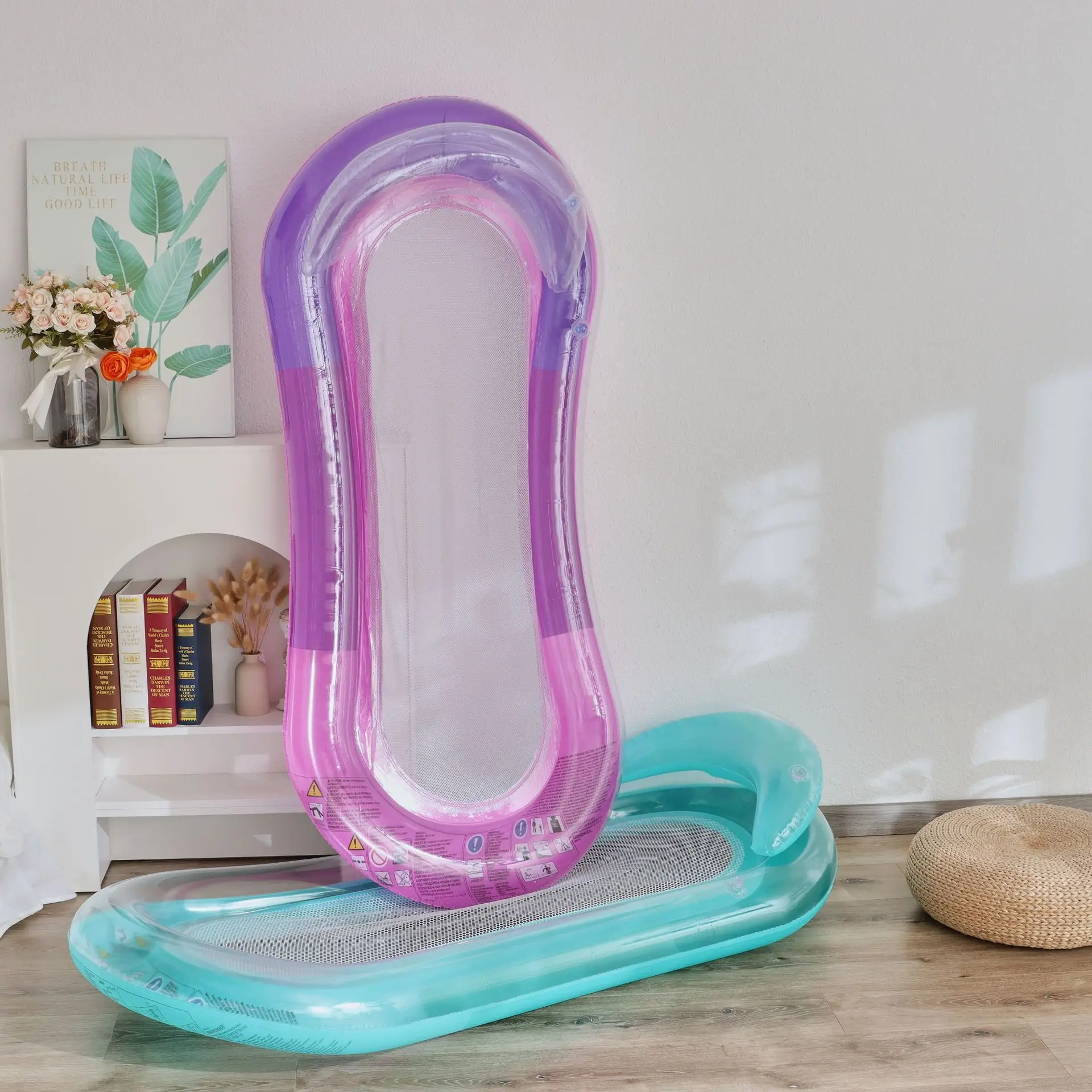 

Water Hammock Recliner Inflatable Floating Swimming Mattress Swimming Ring Pool Party Toy Lounge Floating Bed Chair