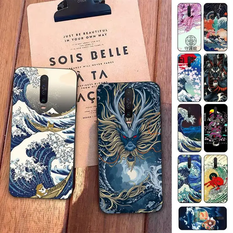 

Japanese Wave Anime Dragon Phone Case for Redmi 5 6 7 8 9 A 5plus K20 4X S2 GO 6 K30 pro
