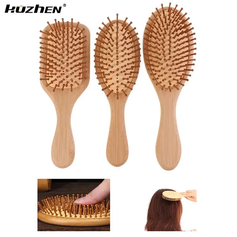 

Hair Brush Women Massage Bamboo Combs Anti-static Detangling Reduce Hair Loss Styling Tool Barber Accessories High Quality