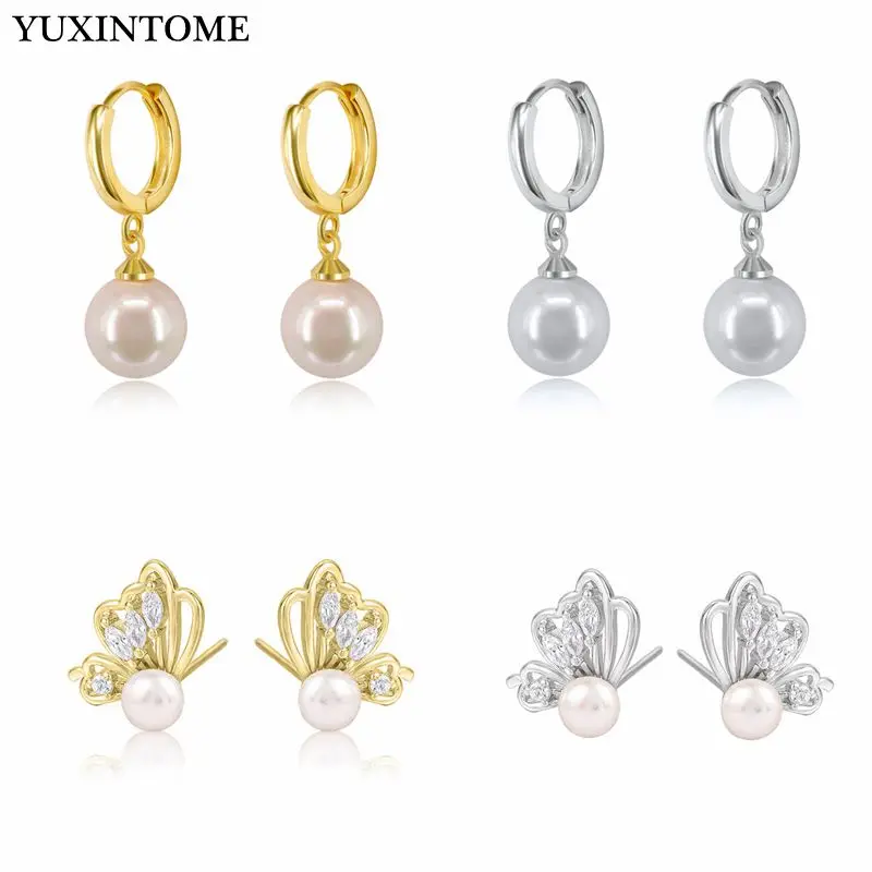 

2022 Pearl stud Earrings Natural Freshwater Pearl 925 Sterling Silver Earrings Pendientes Pearl Jewelry For Wemon Wedding Gifts