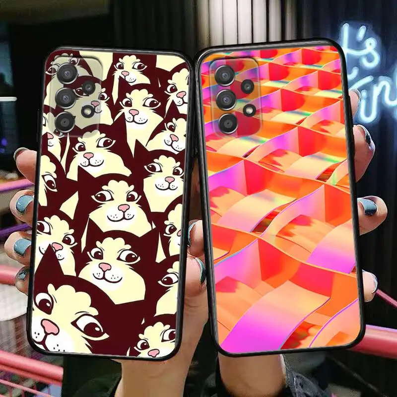 

Tile custom painting Phone Case Hull For Samsung Galaxy A70 A50 A51 A71 A52 A40 A30 A31 A90 A20E 5G a20s Black Shell Art Cell Co