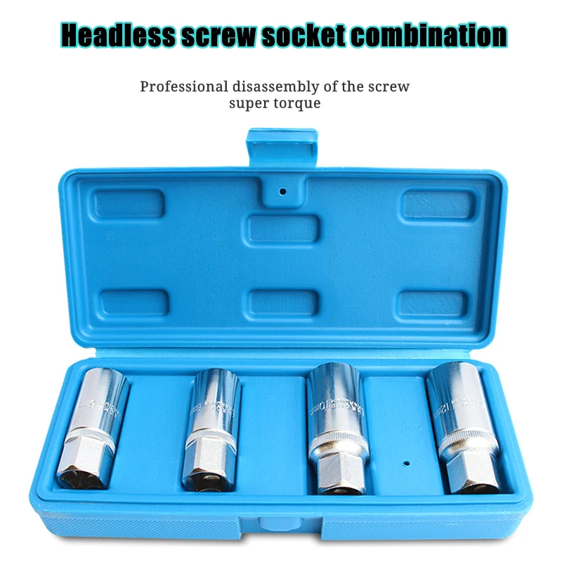 

4PCS Bolt Extractor Chrome Molybdenum Steel Socket Impact Bolt Nut Screw Remover Tool Set Socket Wrench Accessories