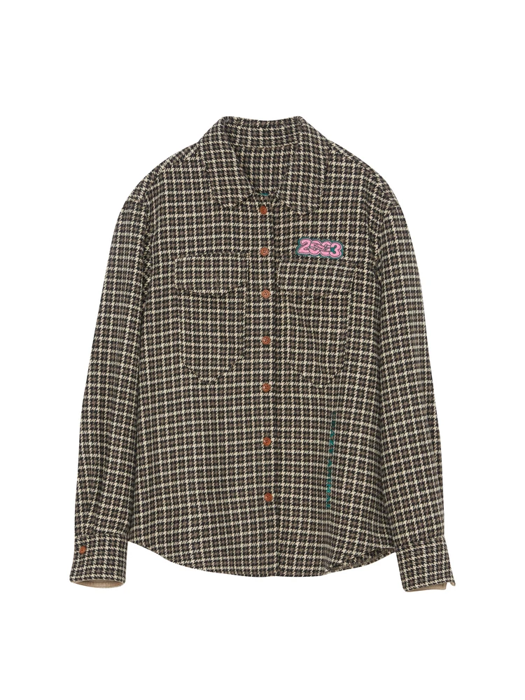 Женские клетчатые рубашки Answer с длинным рукавом зима 2023 ретро художественная