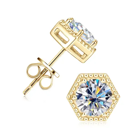 Серебряные серьги-гвоздики Anziw с муассанитом 6,5 мм