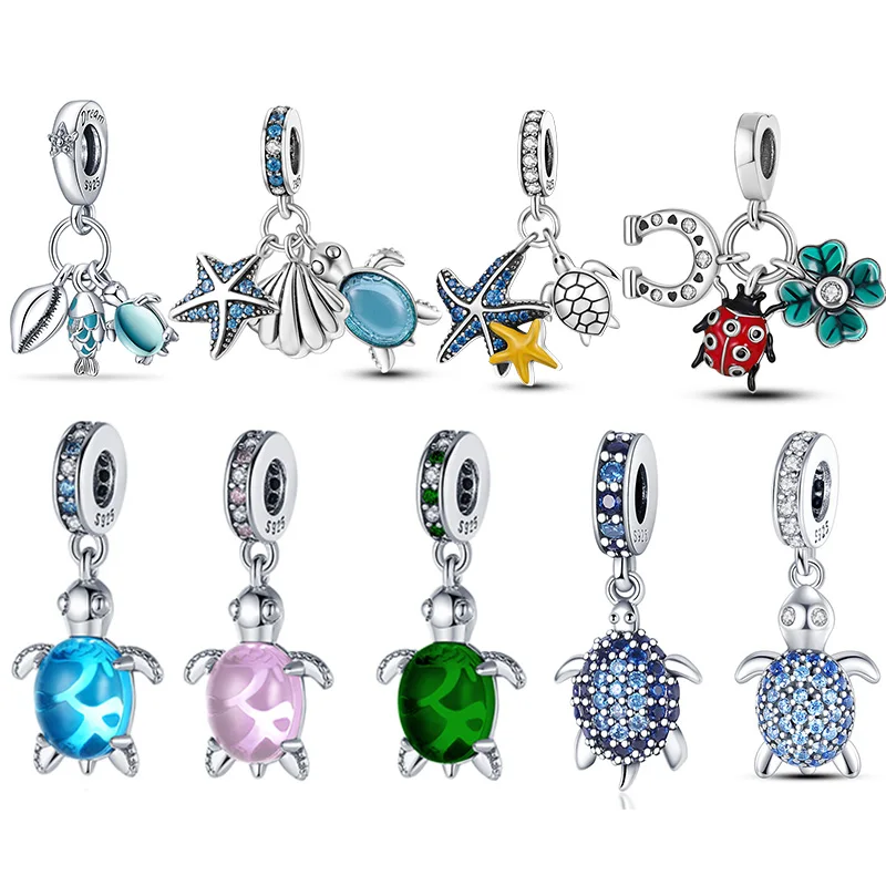 

Silver Color Blue Turtle Shape Charm Fit 3mm Original Bracelet Bracelet Women Fashion Jewelry Gift 2022 New