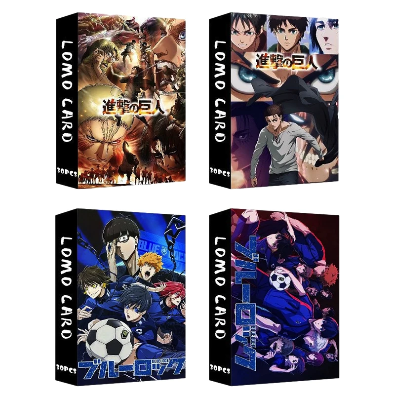 

30Pcs/Set Anime Attack on Titan Cards BLUE LOCK Peripheral Printed Photo Cards For Fans Collection Photocards Gift
