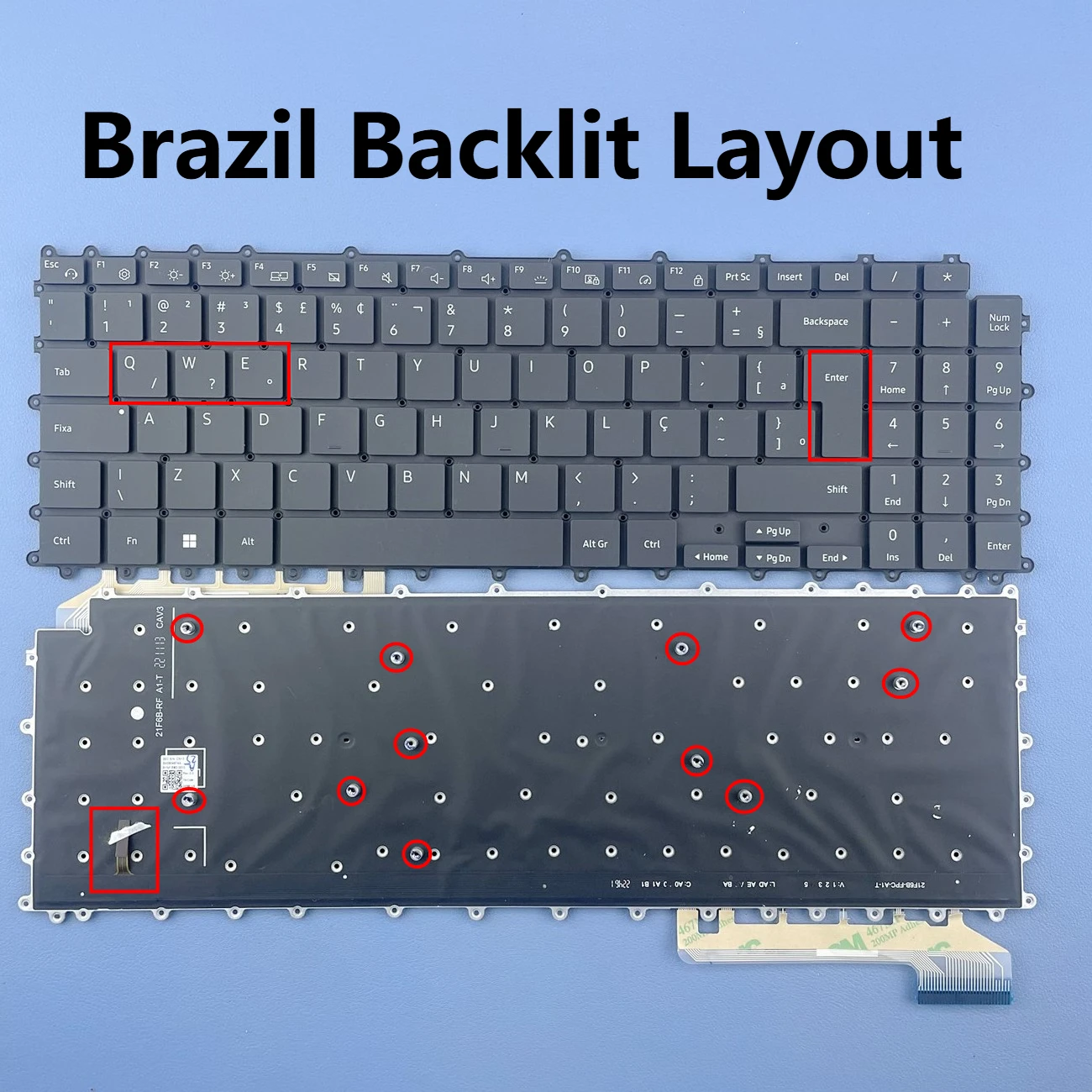 Бразильская клавиатура с подсветкой для Samsung Galaxy Book Pro NP950QDB NP950QED NP950XED NP950XDB NP960XFH