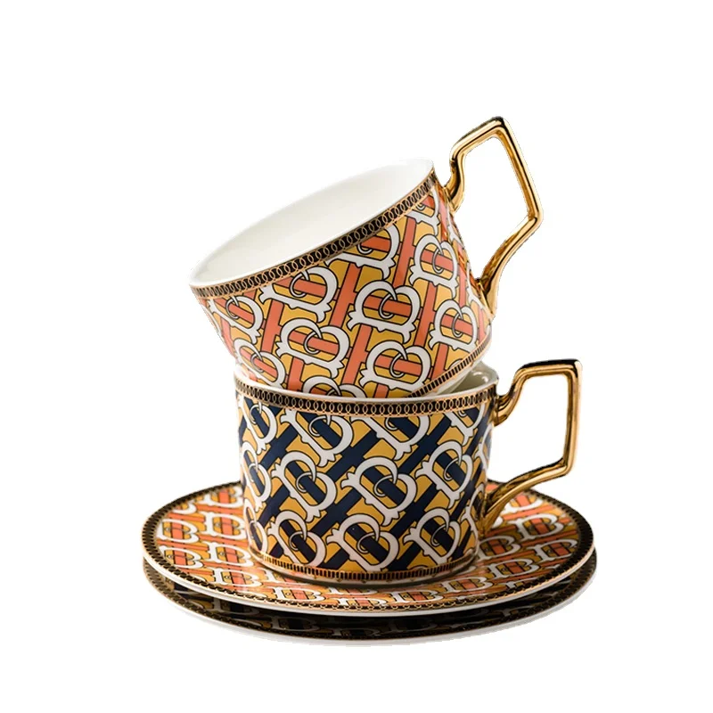 

Bone China Milk Tea Mugs Cups & Saucers Kitchen Drinkware Birthday Presents Wedding Gift 260ML Nordic Style