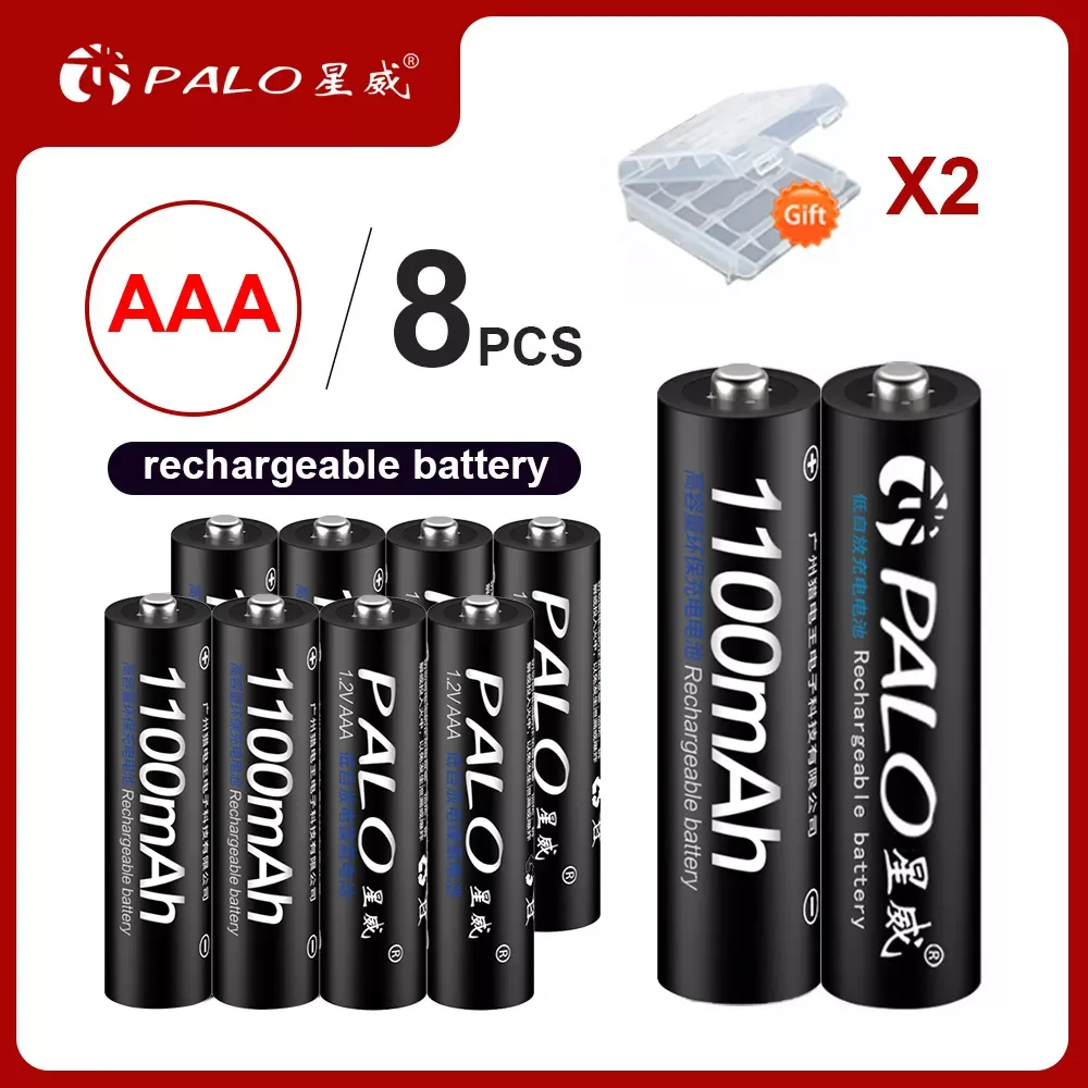 

NEW2023 PALO 4-24pcs 1.2v NIMH AAA Battery 3A 1100MAH AAA Rechargeable Battery aaa ni-mh batteries battery rechargea for flashli