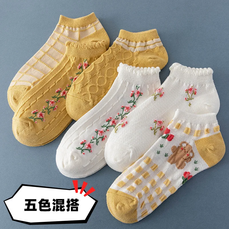 

Женские носки, весенне-летние трехмерные жаккардовые милые Мультяшные хлопковые носки из полиэстера в студенческом стиле